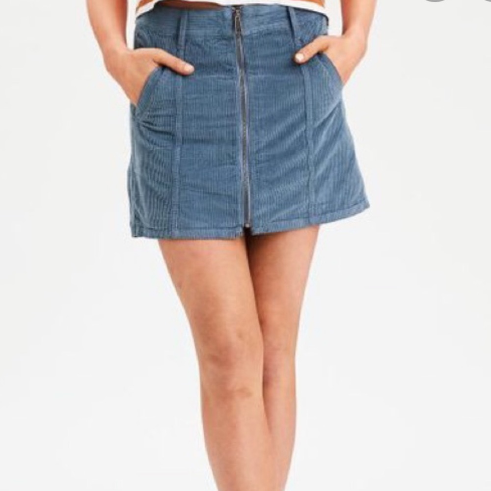 American Eagle blue corduroy skirt